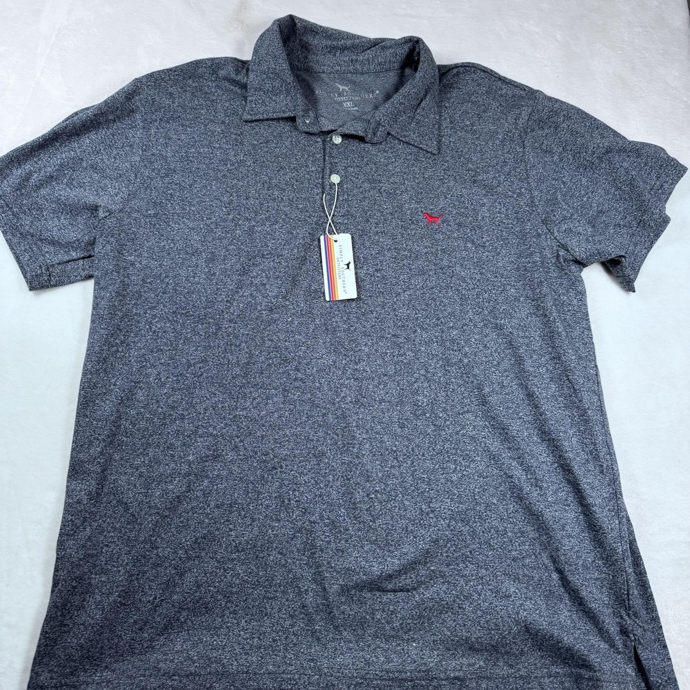 Men's Heather Navy Polo Shirt with Embroidered Logo